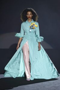 Catwalk appearance of Menchen Tomas at Mercedes Benz Fashion Week